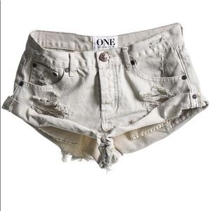 One Teaspoon Bandits Denim Shirts in L’Stone White